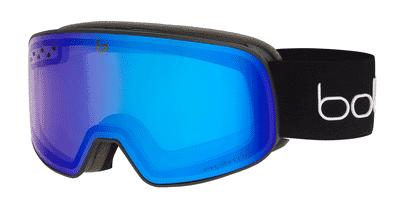 Bolle Nevada Small 22032 Small Unisex Ski Goggles Black Corp Matte Phantom Blue Semi Polarised Photochromic Cat 1 to 3 Genuine Style
