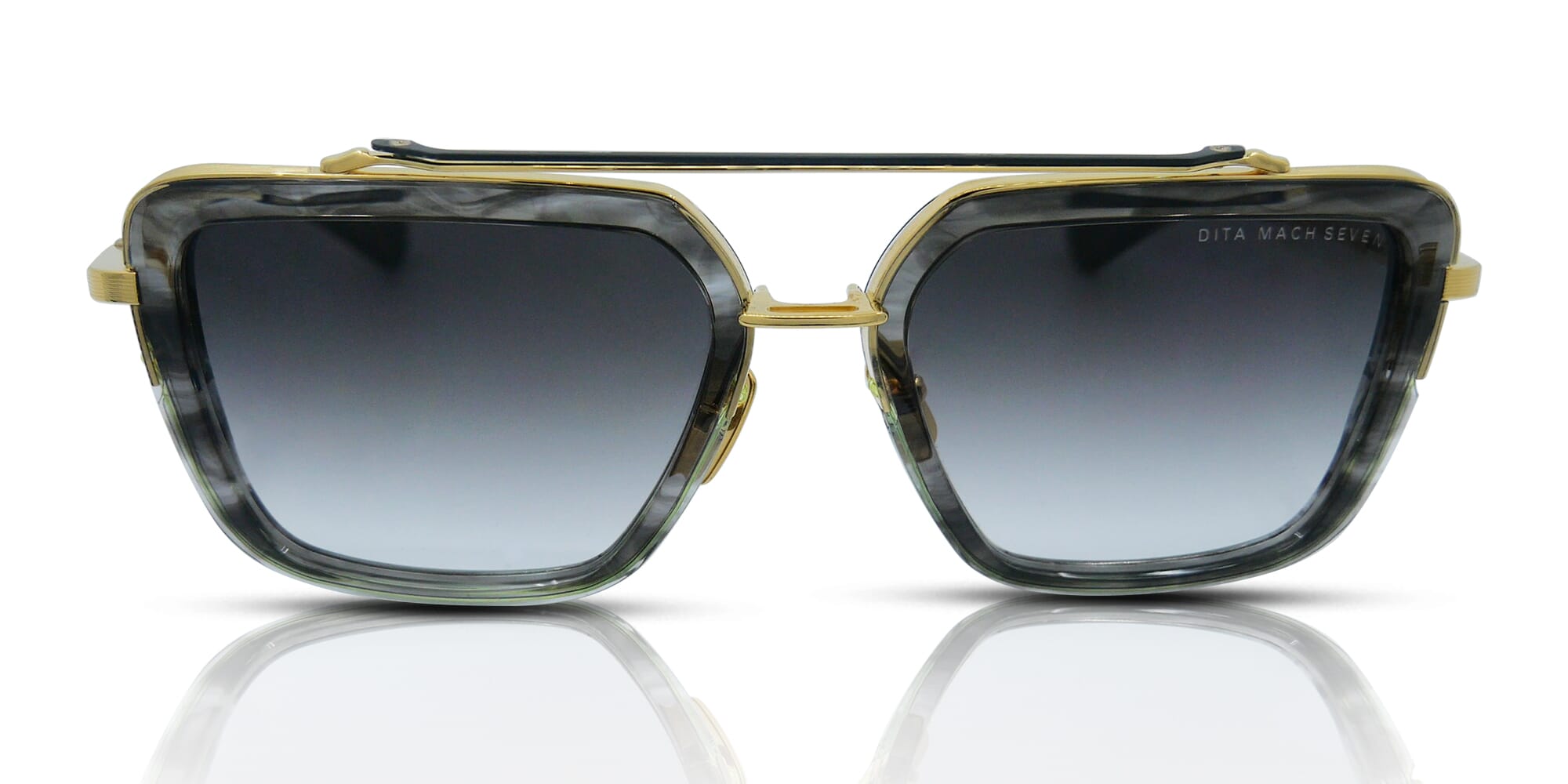 Dita Mach-Seven Sunglasses DTS135-56-03-Z Dark Grey Swirl/Yellow