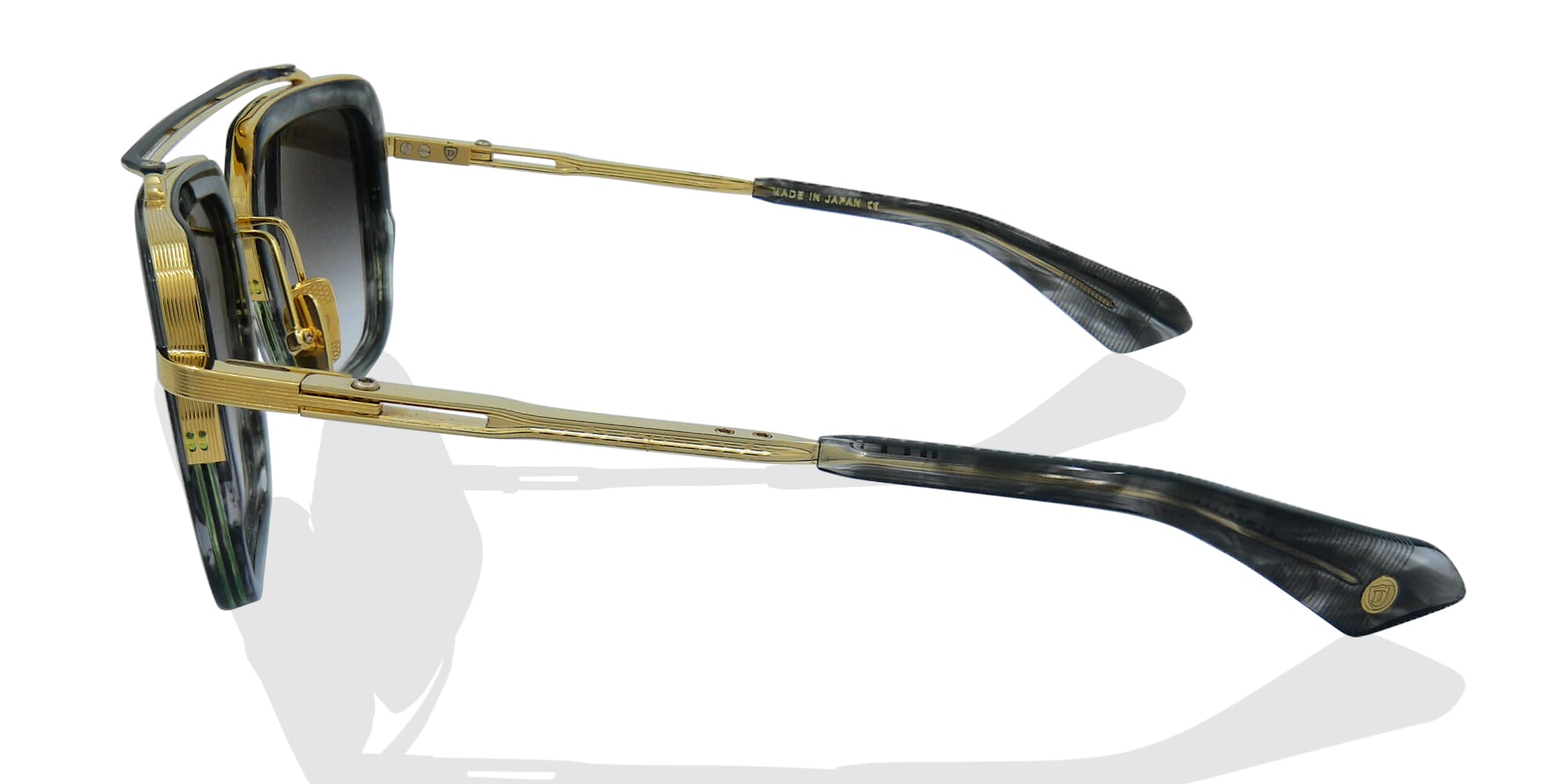 Dita Mach-Seven Sunglasses DTS135-56-03-Z Dark Grey Swirl/Yellow