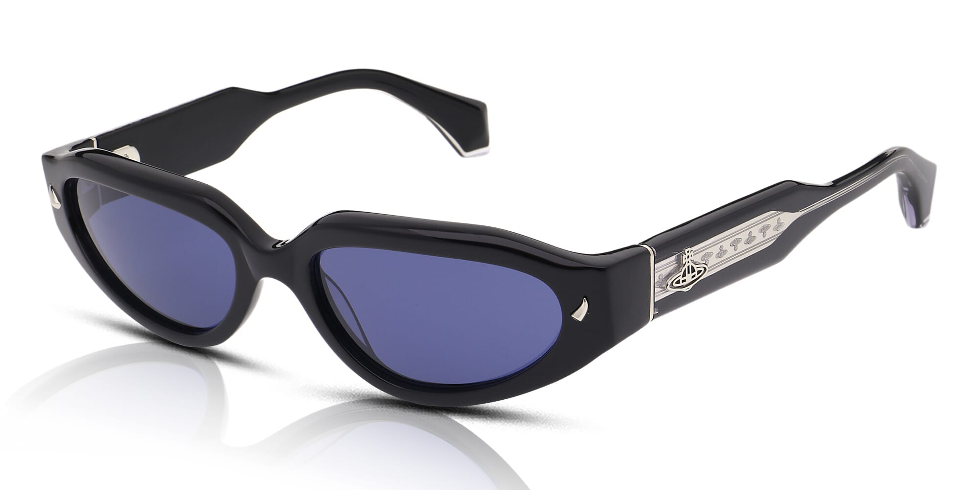 Vivienne Westwood Grace VW5090 Sunglasses 001 Shiny Black/Blue
