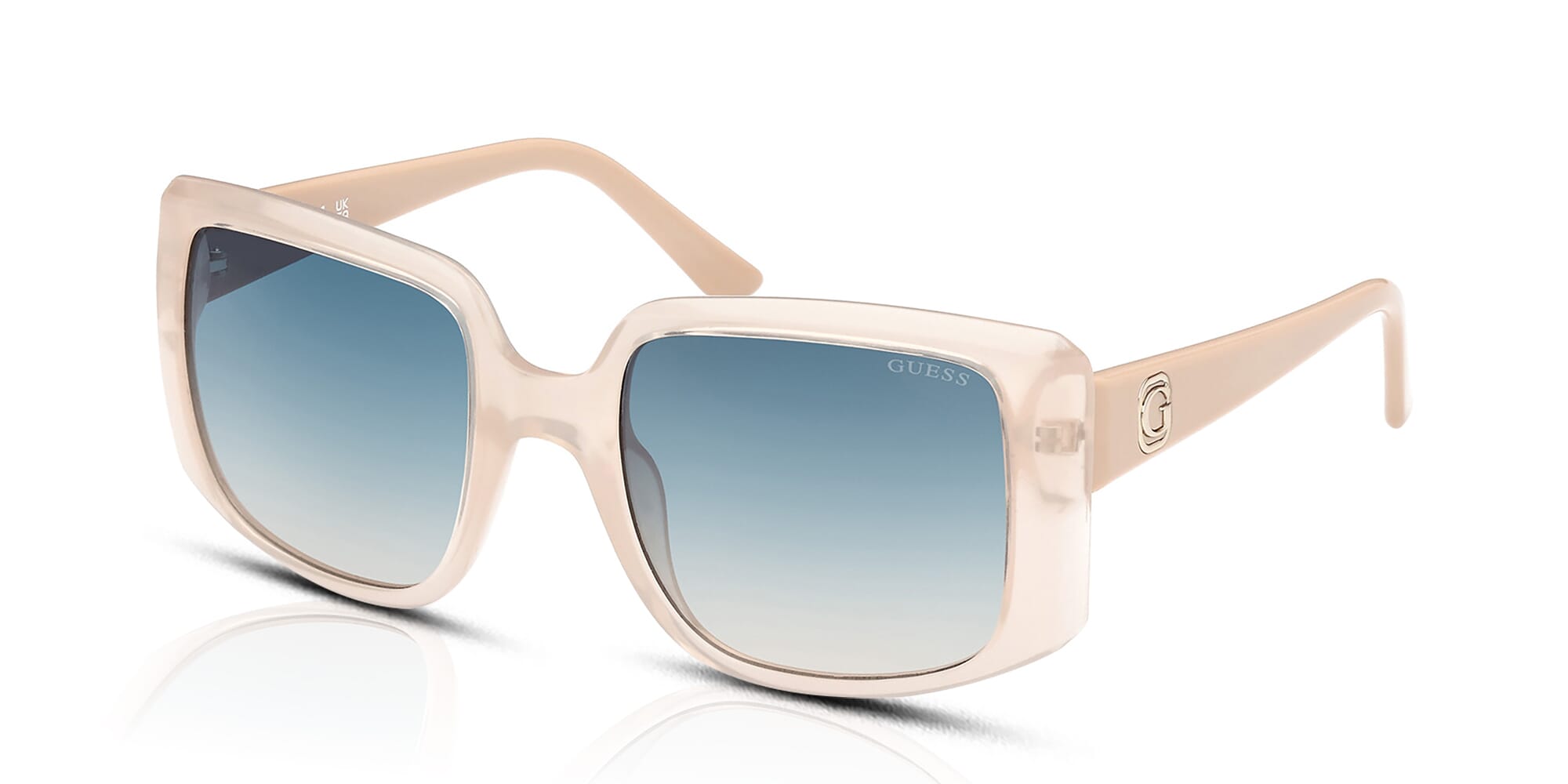 サングラス GCDS Woman Sunglasses Ivory GD0020 25S GCDS Sunglasses Cream Rectangular Burgundy Tinted GD0020 25S