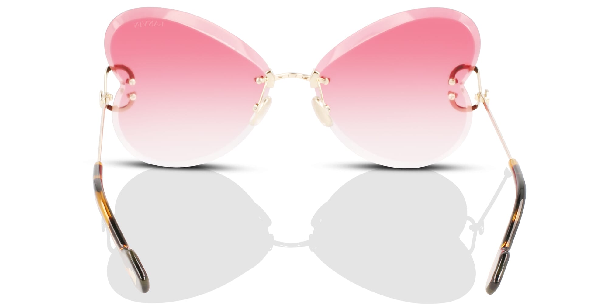 LANVIN ハタフライフレムサンクラス LNV124S 706 Lanvin LNV124S Women's Sunglasses 706 Gold/Coral Gradient