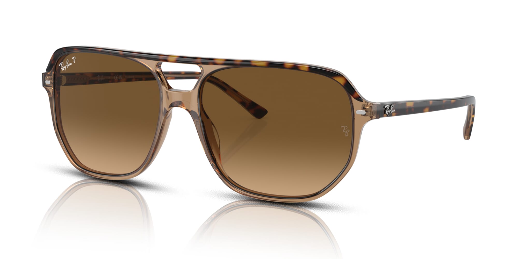 0RB2205-1292M2-Bill-One-havana-on-transparent-brown-sunglasses-Ray-Ban-main