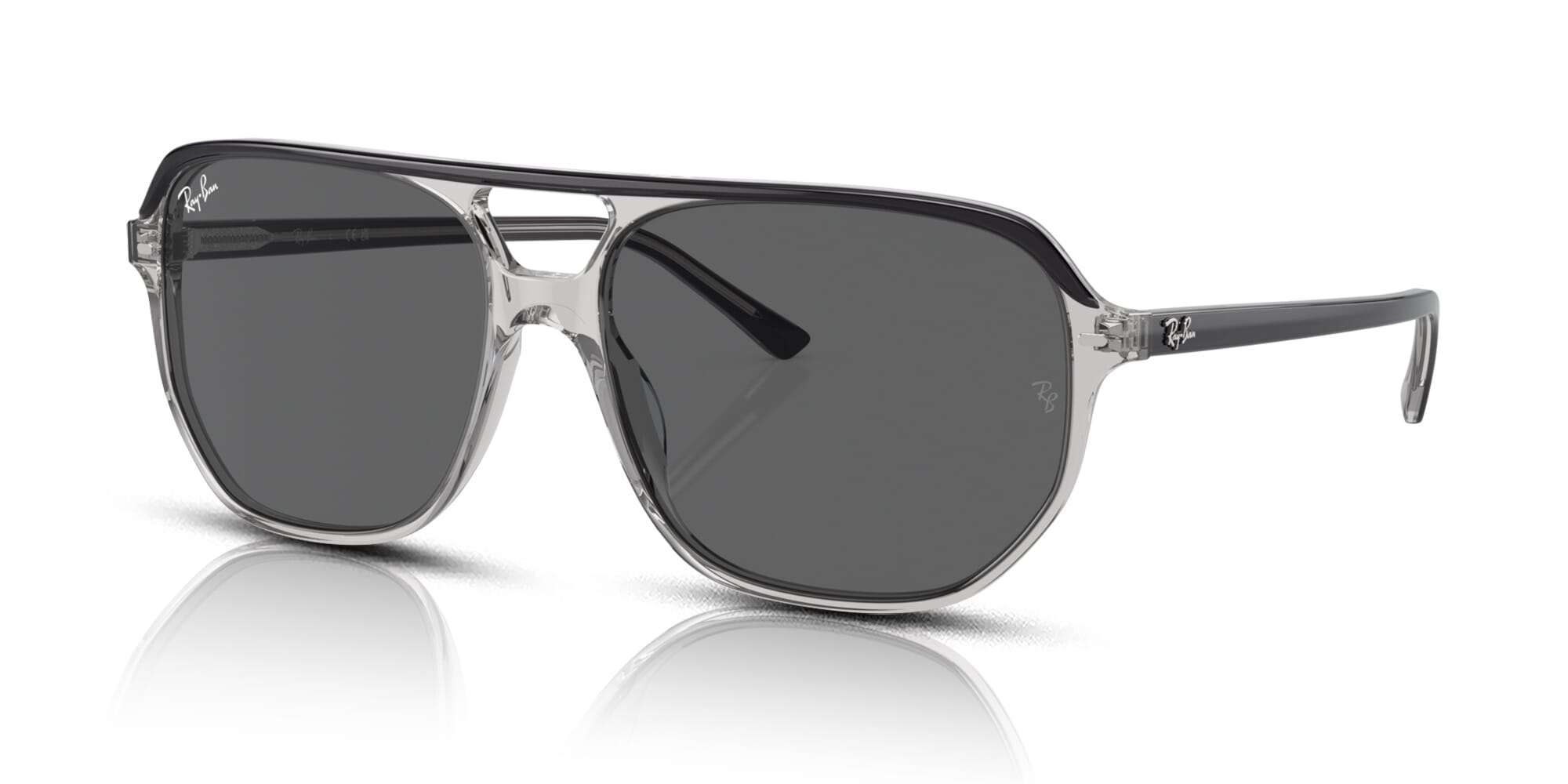 0RB2205-1396B1-Bill-One-dark-grey-on-transparent-grey-sunglasses-Ray-Ban-main