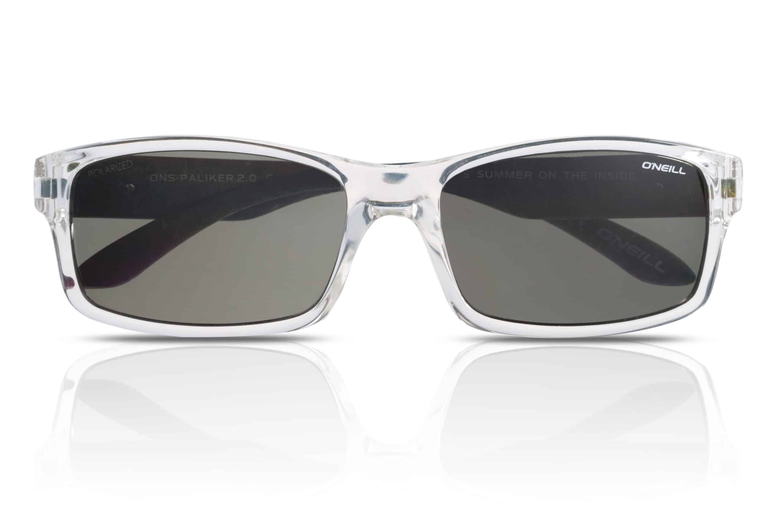 O'Neill Paliker 2.0 Polarised Sunglasses – Gloss Crystal/Smoke Lens, UV400, Unisex Rectangle