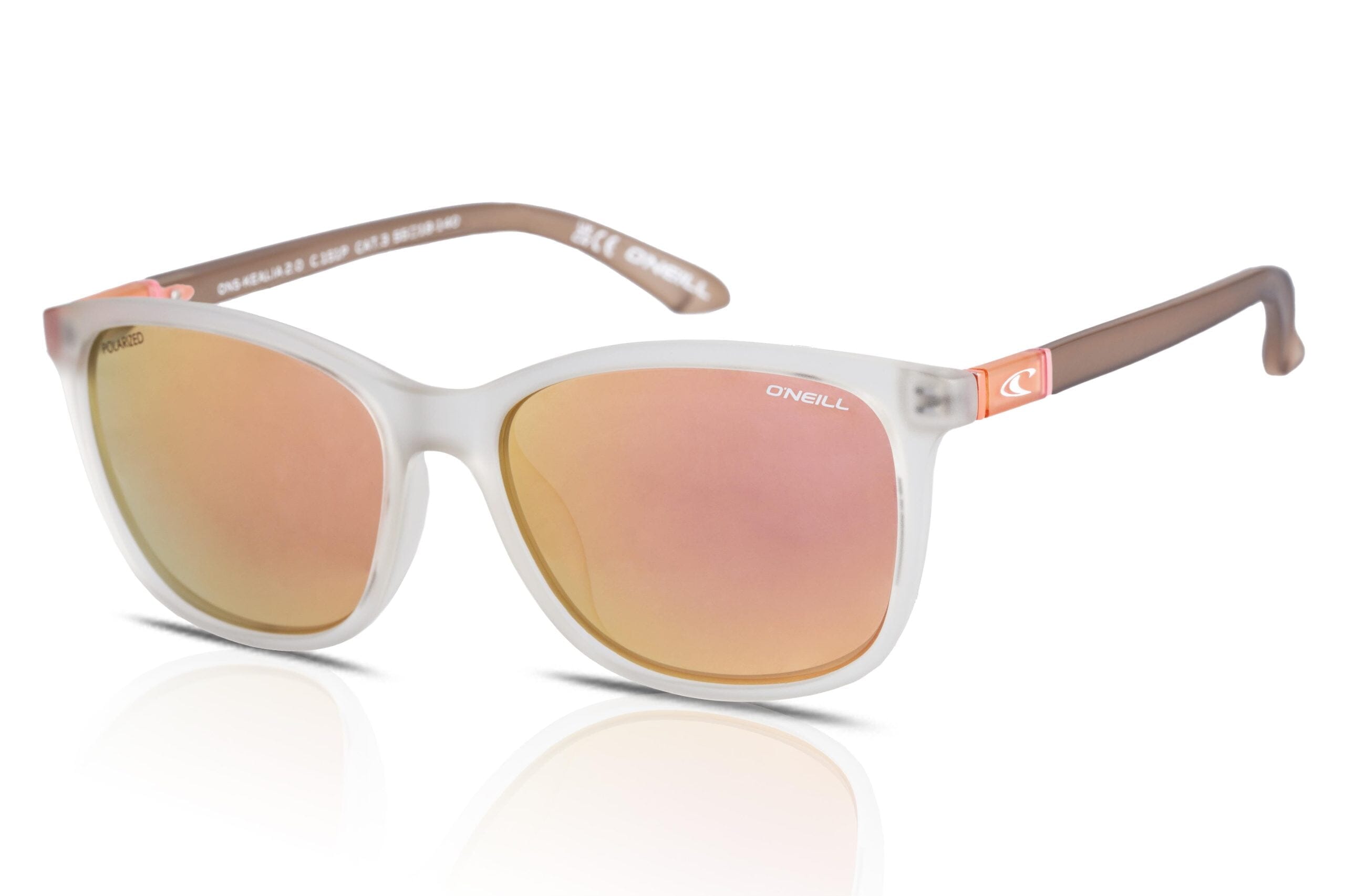 O'Neill Malika 2.0 women's Sunglasses 165P Matte Light Grey/Sandy Pink/Gold Pink Mirror