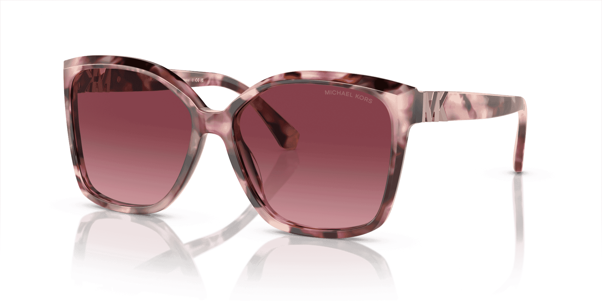 Michael Kors MK2201 Womens Sunglasses Pink Tortoise Frame & Burgundy Lens 58mm Michael Kors MK2024 sunglasses for women in Pink Tortoise main image 4