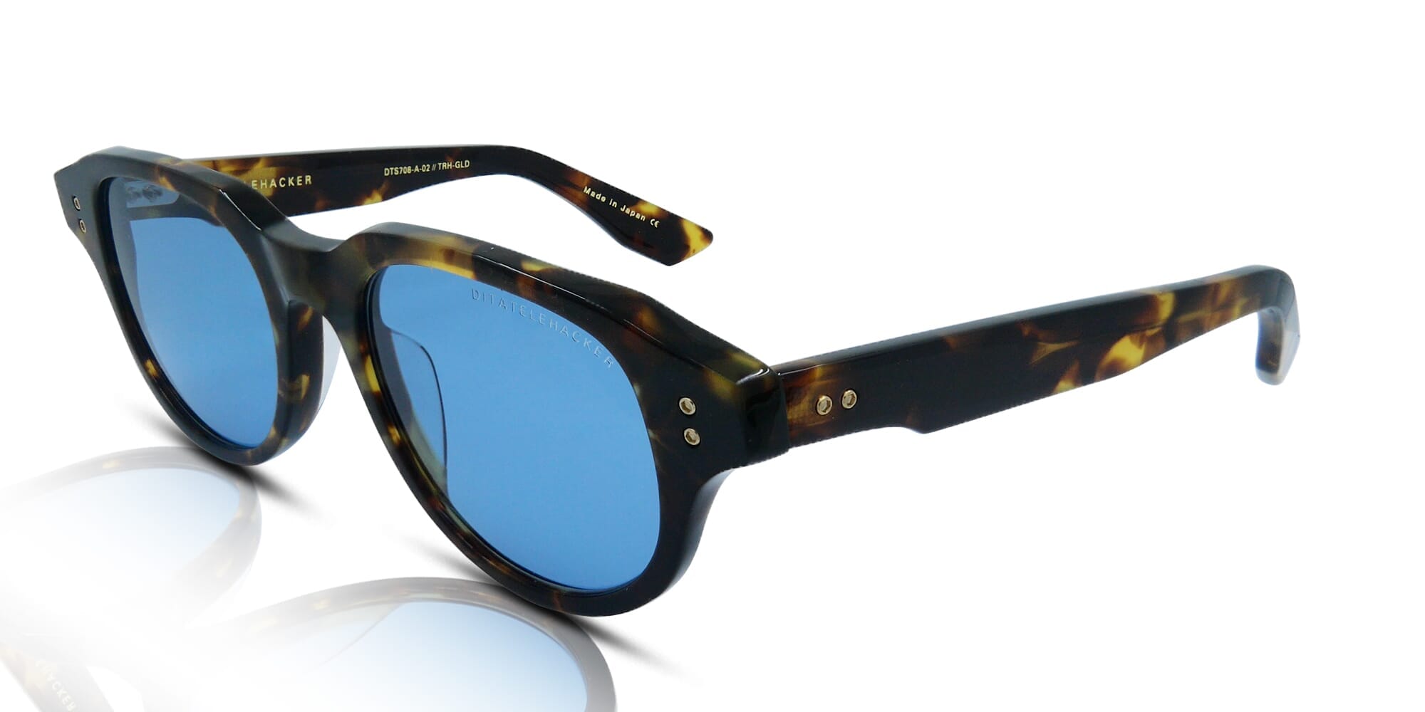極美品 DITA サングラス TELEHACKER DTS708 ブラック Dita Telehacker Sunglasses DTS708-A-01-A Black/Yellow Gold