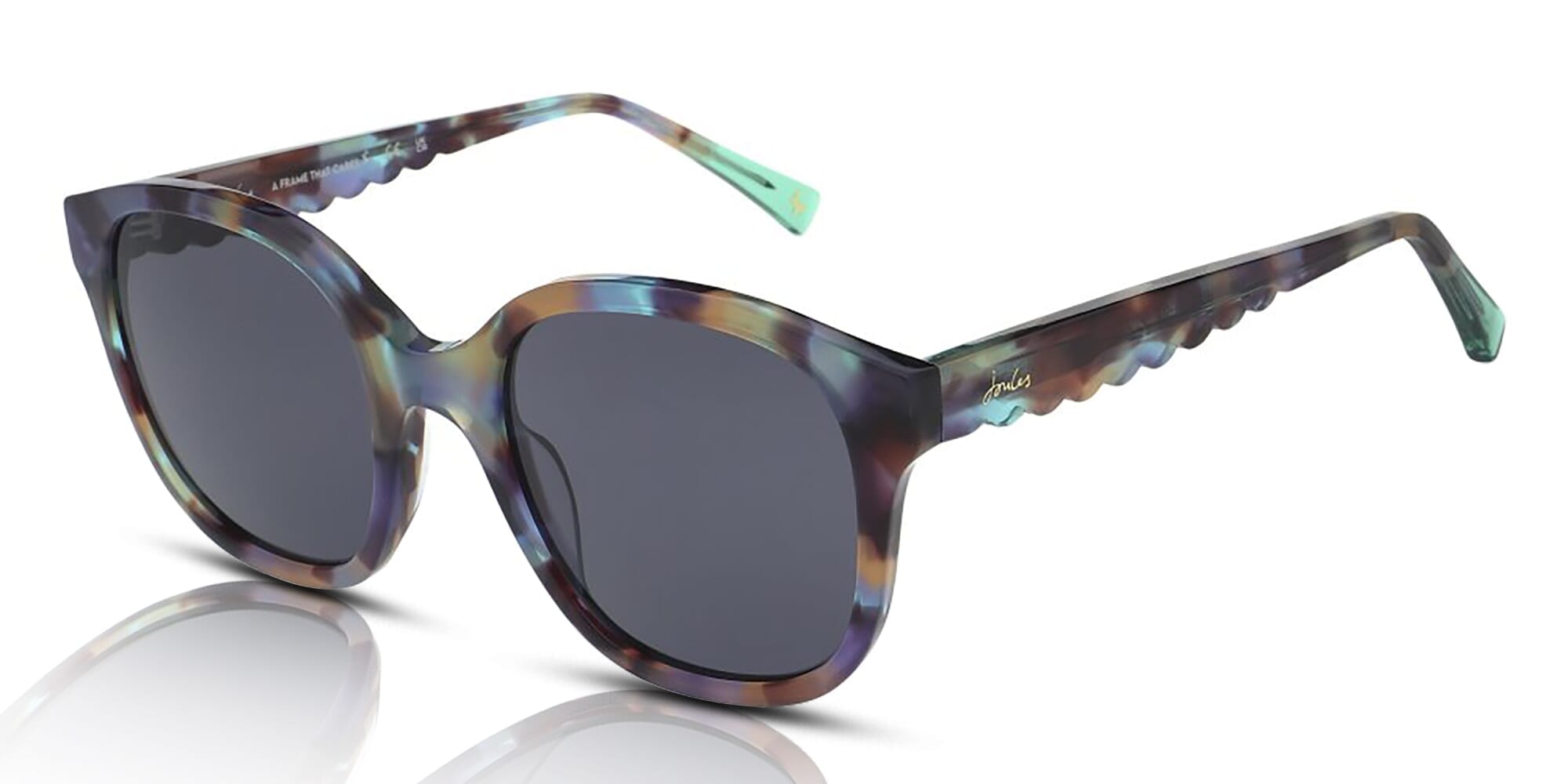Joules Foxglove JS7088 Women s Sunglasses 105 Shiny Multi Colour Tortoise Grey Genuine Style