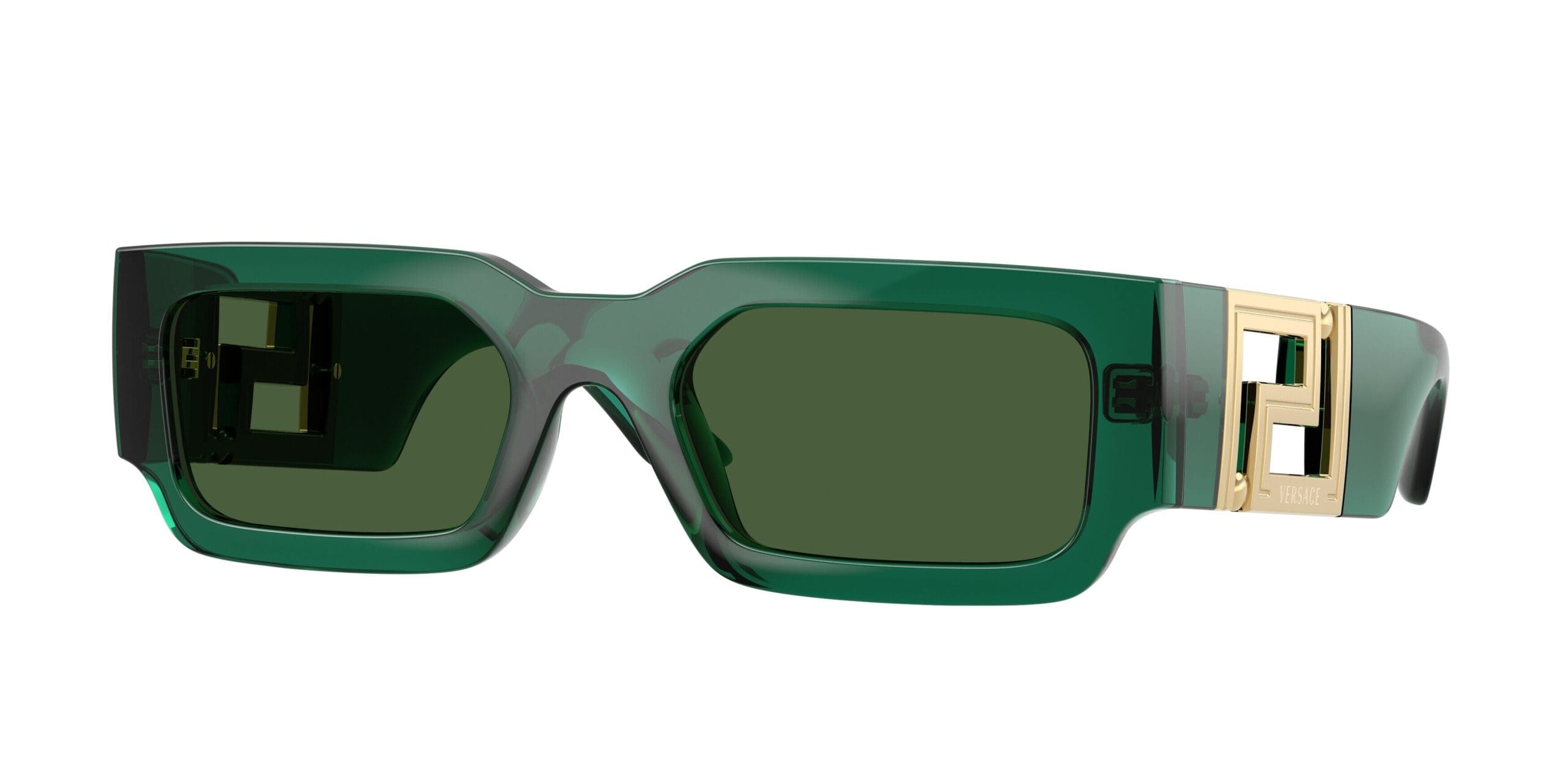 Versace VE4506U Men's Sunglasses 514471 Transparent Green/Dark Green
