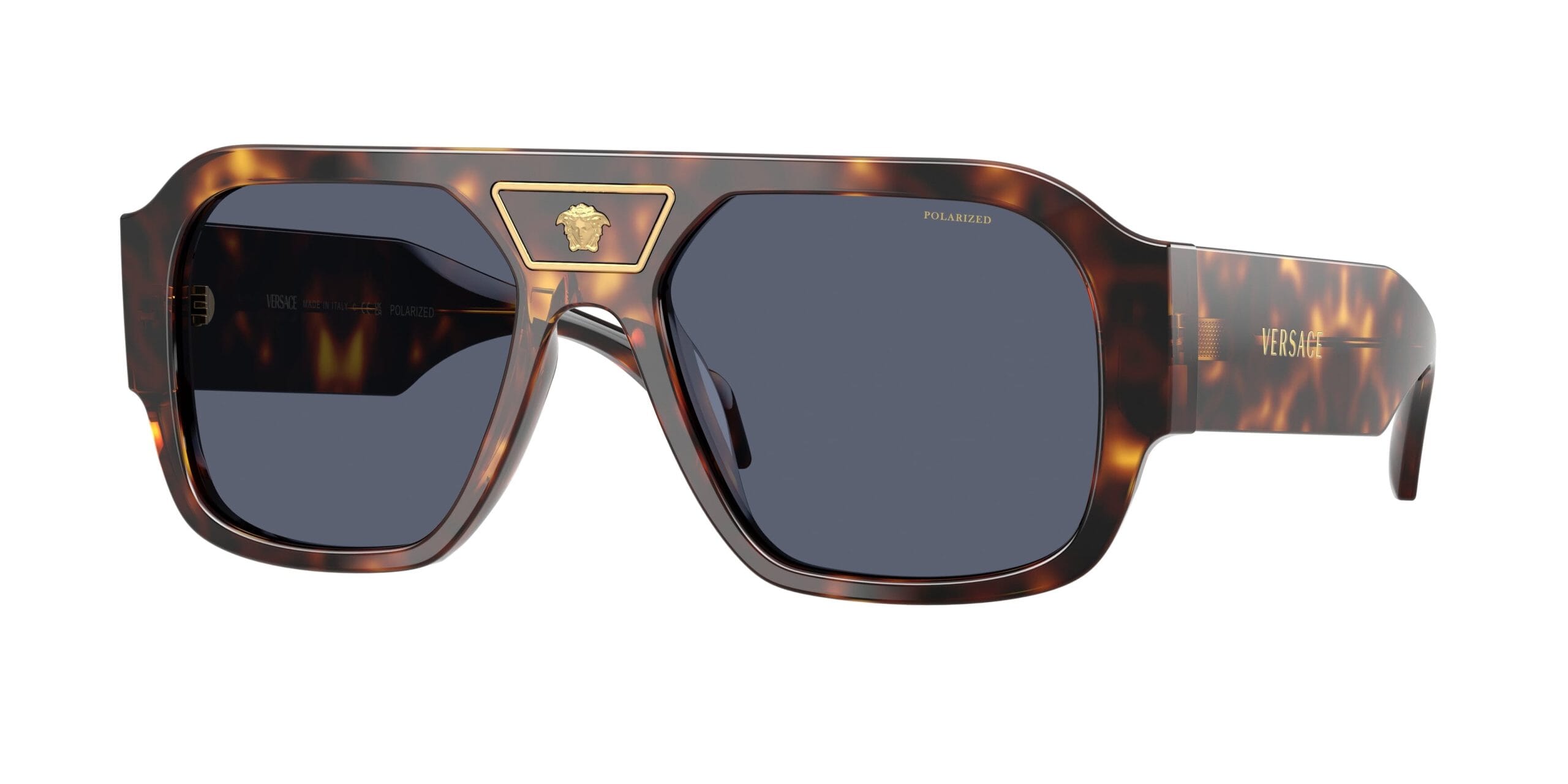Versace VE4508U Men's Sunglasses 55372V Havana/Dark Blue Polarized