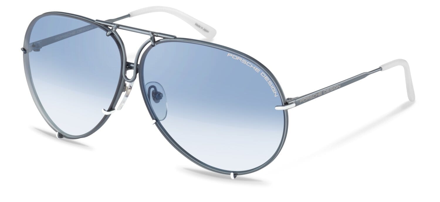 Porsche Design P8478 Iconic Aviator Sunglasses R Black/Green Mirror Silver Polarised 66mm